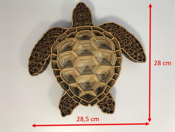 Schildkröte als Mandala Wandbild - Abmessungen